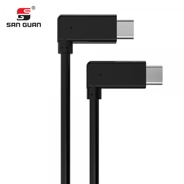 Picture of USB3.1 Gen2 cable 10Gbps 100W TPE(black）90 degree bend